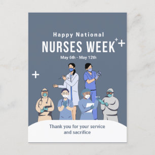 Carte Postale Semaine nationale des infirmières personnalisable