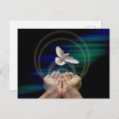 Carte Postale semi-brillant, taille standard, calme et colombes (Devant / Derrière)