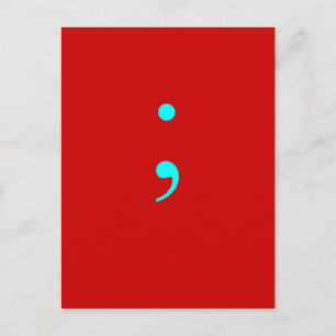 Carte Postale Semi-Colon - Rouge