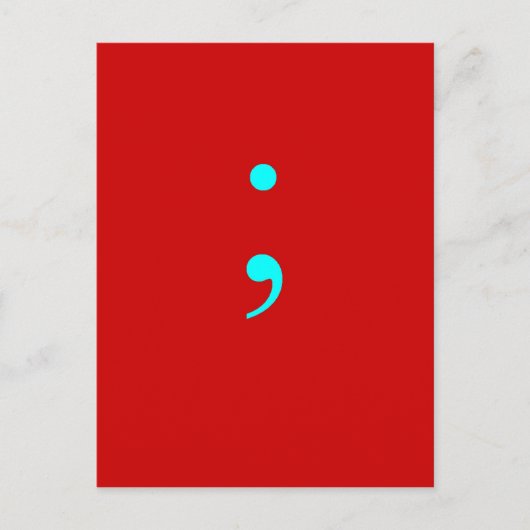 Carte Postale Semi-Colon - Rouge (Devant)