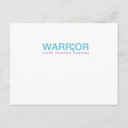 Carte Postale Semicolon de sensibilisation à la prévention du su (Devant)