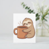 Carte Postale Sending Slow Vibes Sloth Postcard |Cute Hello Note (Debout devant)