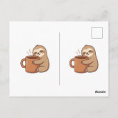 Carte Postale Sending Slow Vibes Sloth Postcard |Cute Hello Note (Dos)