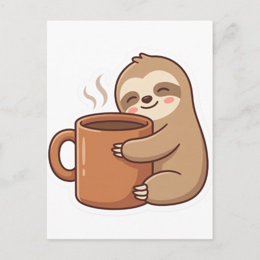 Carte Postale Sending Slow Vibes Sloth Postcard |Cute Hello Note (Devant)