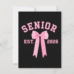 Carte Postale Senior 2026 Pink Bow
