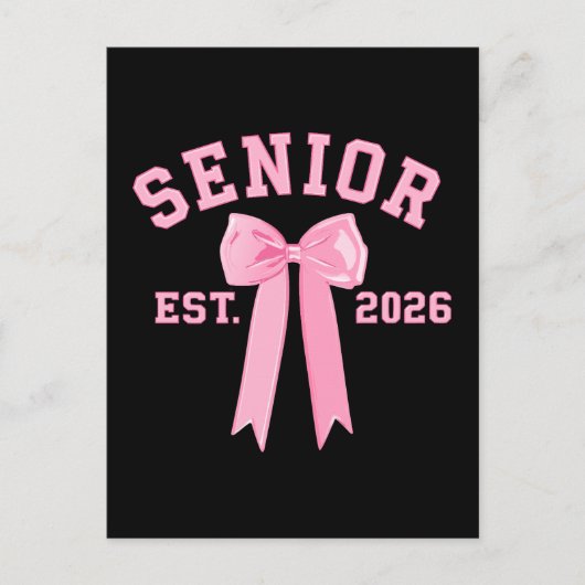 Carte Postale Senior 2026 Pink Bow (Devant)