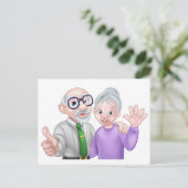 Carte Postale Senior Cartoon Couple (Debout devant)