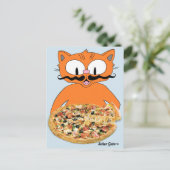 Carte Postale "Señor Gato Pizza" Funny Deluxe Pizza Cute Cat (Debout devant)