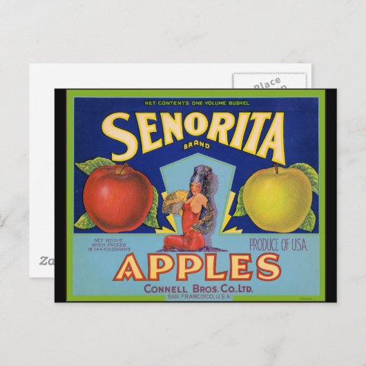 Carte Postale Senorita Apples San Francisco (Devant / Derrière)