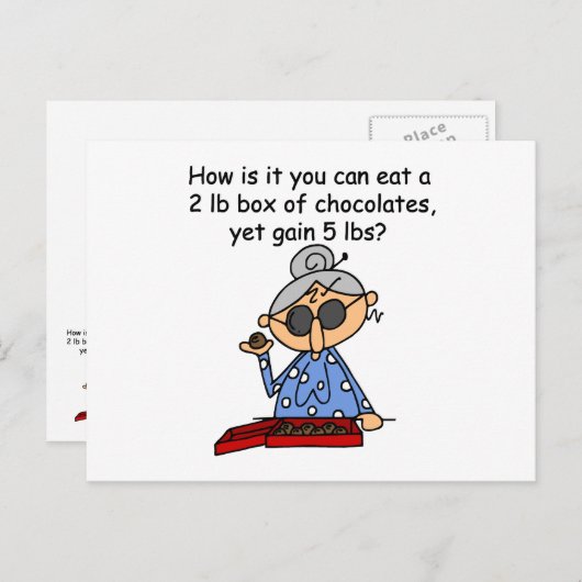 Carte Postale Sens du chocolat (Devant / Derrière)