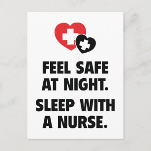 Carte Postale Sens En Sécurité La Nuit. Dors Avec Une Infirmière