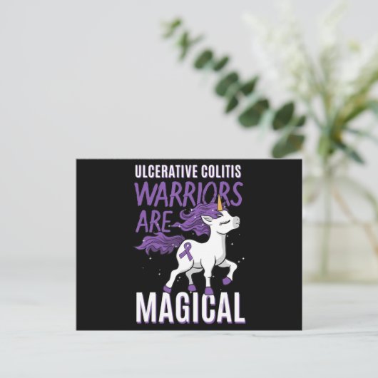 Carte Postale Sensibilisation à la colite ulcérative IBD Unicorn (Debout devant)