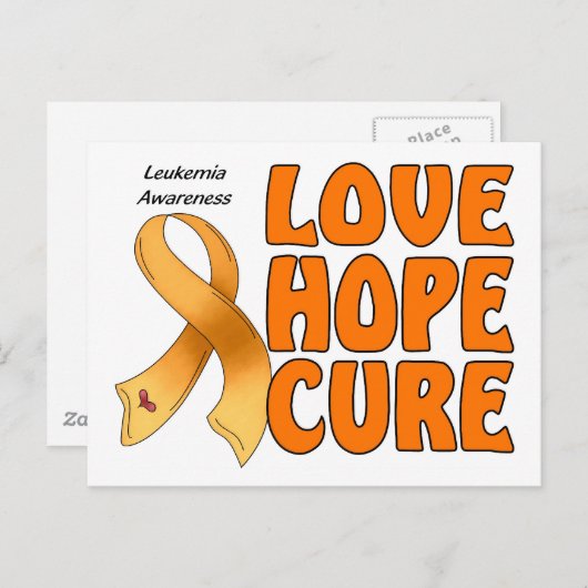 Carte Postale Sensibilisation à la leucémie (Devant / Derrière)