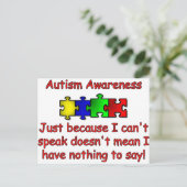 Carte Postale Sensibilisation à l'autisme (Debout devant)