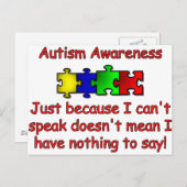 Carte Postale Sensibilisation à l'autisme (Devant / Derrière)