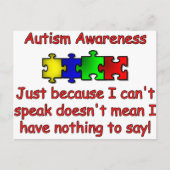 Carte Postale Sensibilisation à l'autisme (Devant)