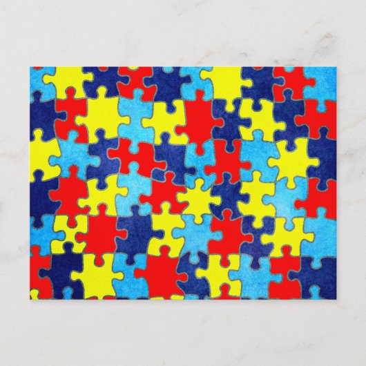 Carte Postale Sensibilisation à l'autisme-Puzzle par Shirley Tay (Devant)