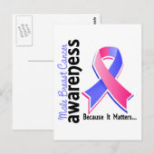 Carte Postale Sensibilisation au cancer du sein chez les hommes  (Devant / Derrière)