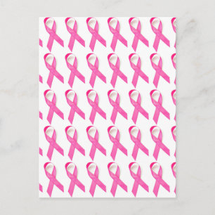 Carte Postale Sensibilisation au cancer du sein Ruban rose