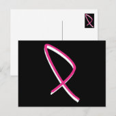 Carte Postale Sensibilisation au cancer du sein Ruban rose (Devant / Derrière)