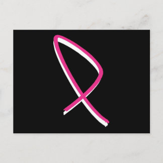Carte Postale Sensibilisation au cancer du sein Ruban rose