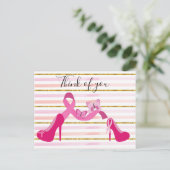 Carte Postale Sensibilisation au cancer du sein Ruban rose pense (Debout devant)