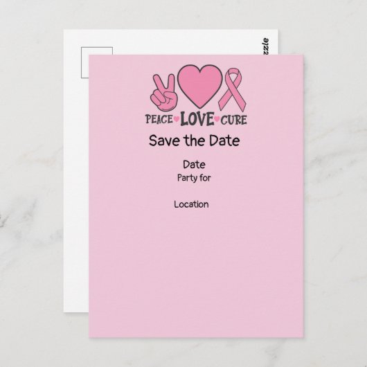 Carte Postale Sensibilisation au cancer du sein, Save the Date P (Devant / Derrière)