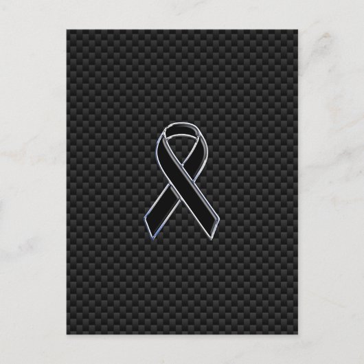 Carte Postale Sensibilisation au ruban Fibre de carbone noire (Devant)