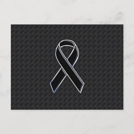 Carte Postale Sensibilisation au ruban noir élégant (Devant)