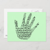 Carte Postale Sensibilisation des bénévoles : tendre une main se (Devant / Derrière)