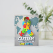 Carte Postale Sensibilisation sur l'autisme (Debout devant)