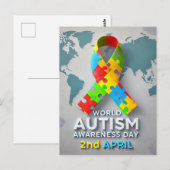 Carte Postale Sensibilisation sur l'autisme (Devant / Derrière)