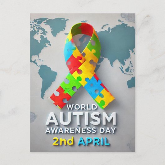Carte Postale Sensibilisation sur l'autisme (Devant)