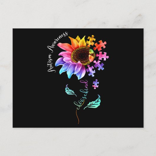 Carte Postale Sensibilisation sur l'autisme Acceptation Femmes M (Devant)