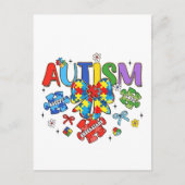 Carte Postale Sensibilisation sur l'autisme Bow Coquette Puzzle  (Devant)