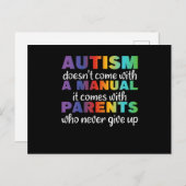 Carte Postale Sensibilisation sur l'autisme Ok Pour Être Différe (Devant / Derrière)