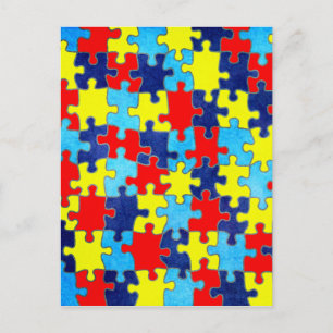 Carte Postale Sensibilisation sur l'autisme-Puzzle par Shirley T