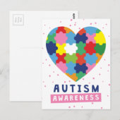 Carte Postale sensibilisation sur l'autisme rose (Devant / Derrière)