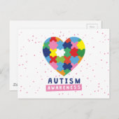 Carte Postale sensibilisation sur l'autisme rose (Devant / Derrière)