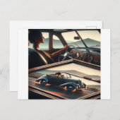 Carte Postale Sentez simplement le style rétro de votre voiture, (Devant / Derrière)