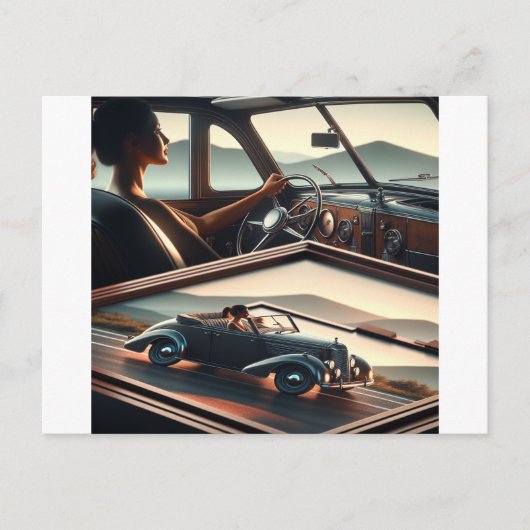 Carte Postale Sentez simplement le style rétro de votre voiture, (Devant)