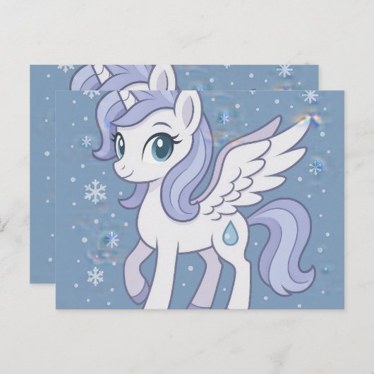 Carte Postale Sentez-vous mieux bientôt - Jolie Pony Flying obte (Devant / Derrière)