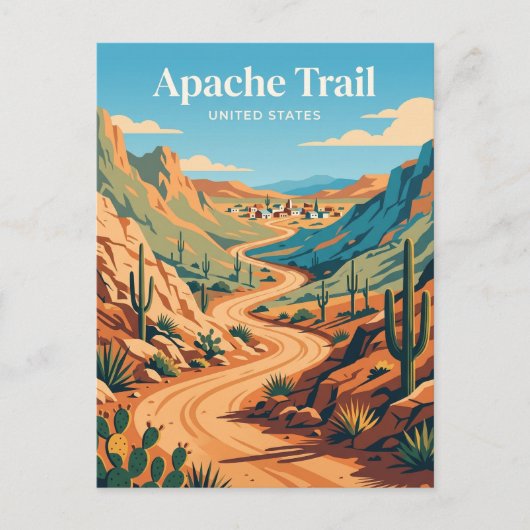 Carte Postale Sentier Apache près de Tortilla Flat Arizona (Devant)