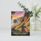 Carte Postale sentier de la côte de l'Oregon, Oregon, Voyage (Debout devant)