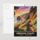 Carte Postale sentier de la côte de l'Oregon, Oregon, Voyage (Devant / Derrière)