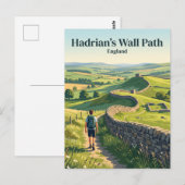 Carte Postale Sentier du mur d'Hadrien Angleterre (Devant / Derrière)