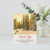 Carte Postale Sentier hivernal enneigé avec des pins Merci (Debout devant)