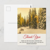 Carte Postale Sentier hivernal enneigé avec des pins Merci (Devant / Derrière)