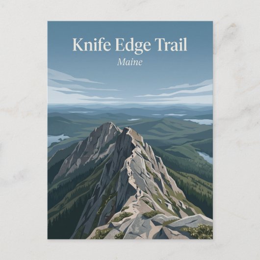 Carte Postale Sentier Knife Edge, Katahdin Maine (Devant)