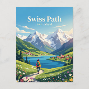 Carte Postale Sentier suisse, lac des Quatre-Cantons Suisse